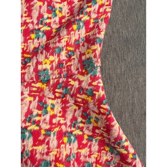 Everly Womens Fit & Flare Dress Multicolor Abstract Boat Neck Sleeveless Zip S - Picture 2 of 9